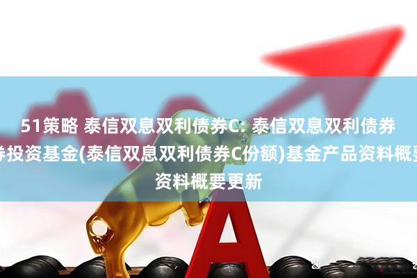 51策略 泰信双息双利债券C: 泰信双息双利债券型证券投资基金(泰信双息双利债券C份额)基金产品资料概要更新